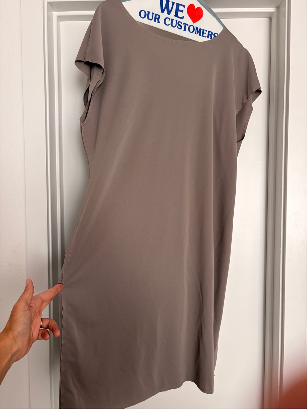 Taupe Short-Sleeve Tunic Top - Women